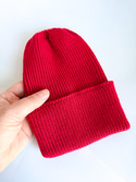 VARELLA – czapka merino beanie 100% baby merino 16 czerwony jesienno-zimowa