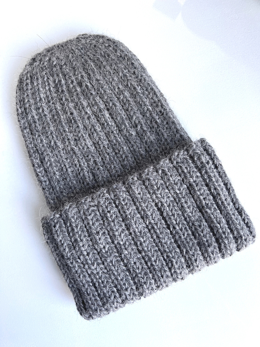 LAURIN – czapka z alpaki wywijana 517 średni szary