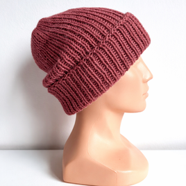 KIARA – czapka wywijana z alpaki 100% 9040 ostrokrzew, jesienno-zimowa