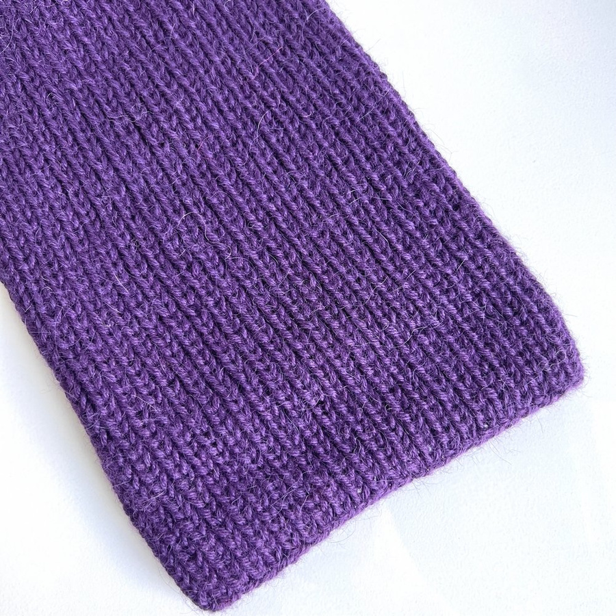 KIARA – czapka beanie z alpaki 100% 4400 ciemny fiolet, jesienno-zimowa