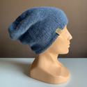 CHMURKA handgemachte Beanie-Mütze aus Alpaka 17 Jeans niebieski