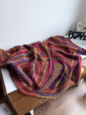Koc wełniany Granny Square 140x180 cm – Jesienna mozaika 8108