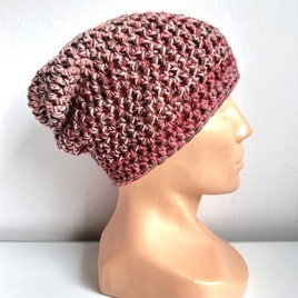 Nitkowe Love – czapka beanie z wełny baby merino 100% multicolor 4, jesienno-zimowa