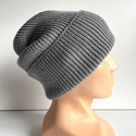 VARELLA Beanie-Mütze mit Umschlag 100% Baby-Merinowolle 19 Grau