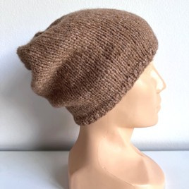 CHMURKA – czapka beanie z alpaki damska 35 Glina brązowy