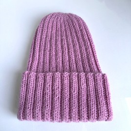 LAURIN – czapka z alpaki wywijana 100% alpaka 3720 średni róż