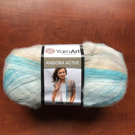 Włóczka YarnArt Angora Active 852 odcienie turkusu i beżu