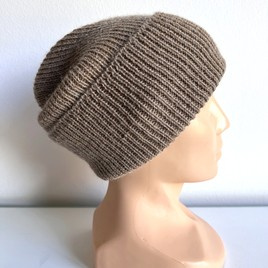 HELEN – czapka z alpaki wywijana 618 nugat beżowy