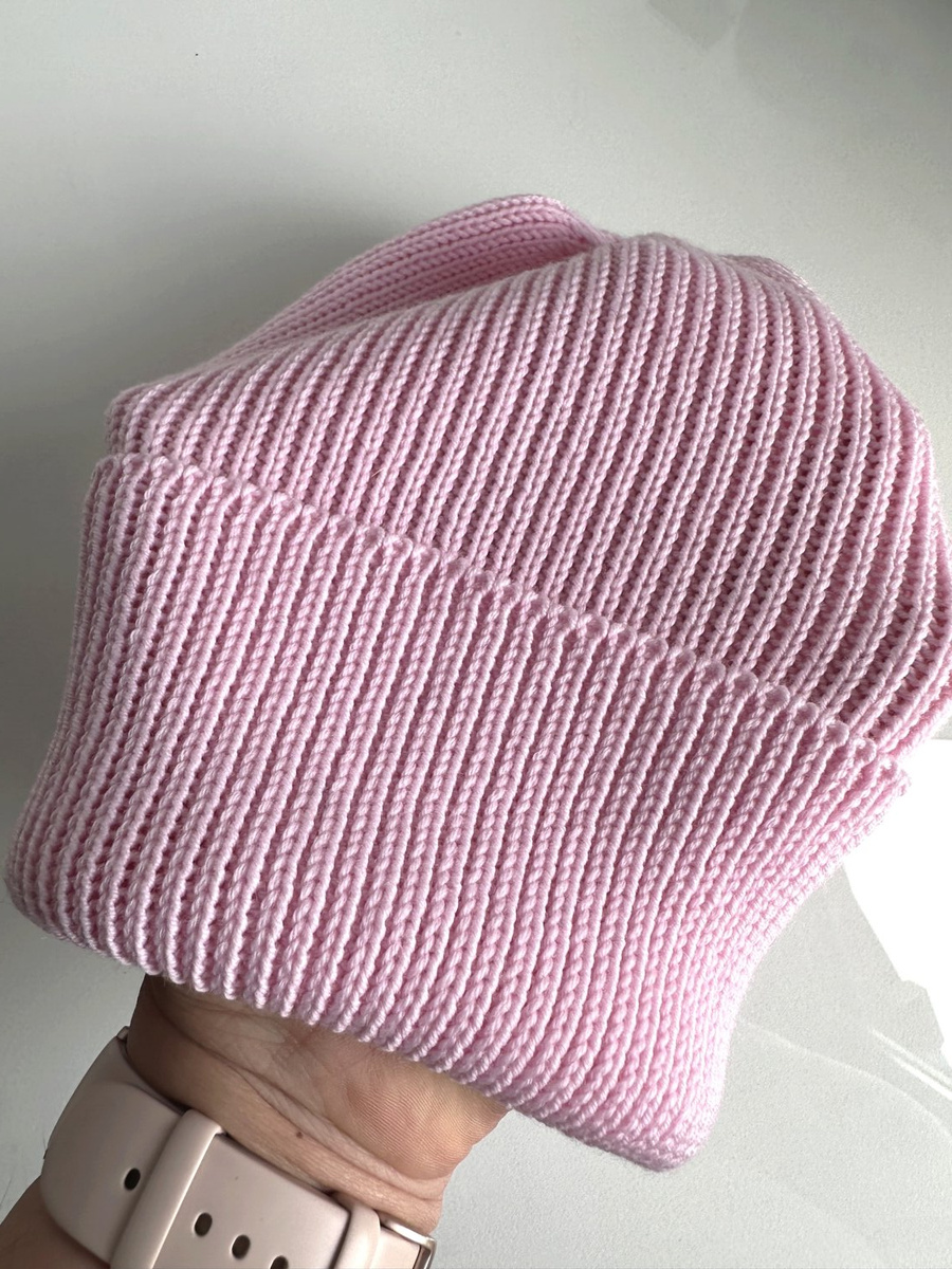 VARELLA – czapka merino beanie wywijana 05 Jasny Róż 100% Baby Merino