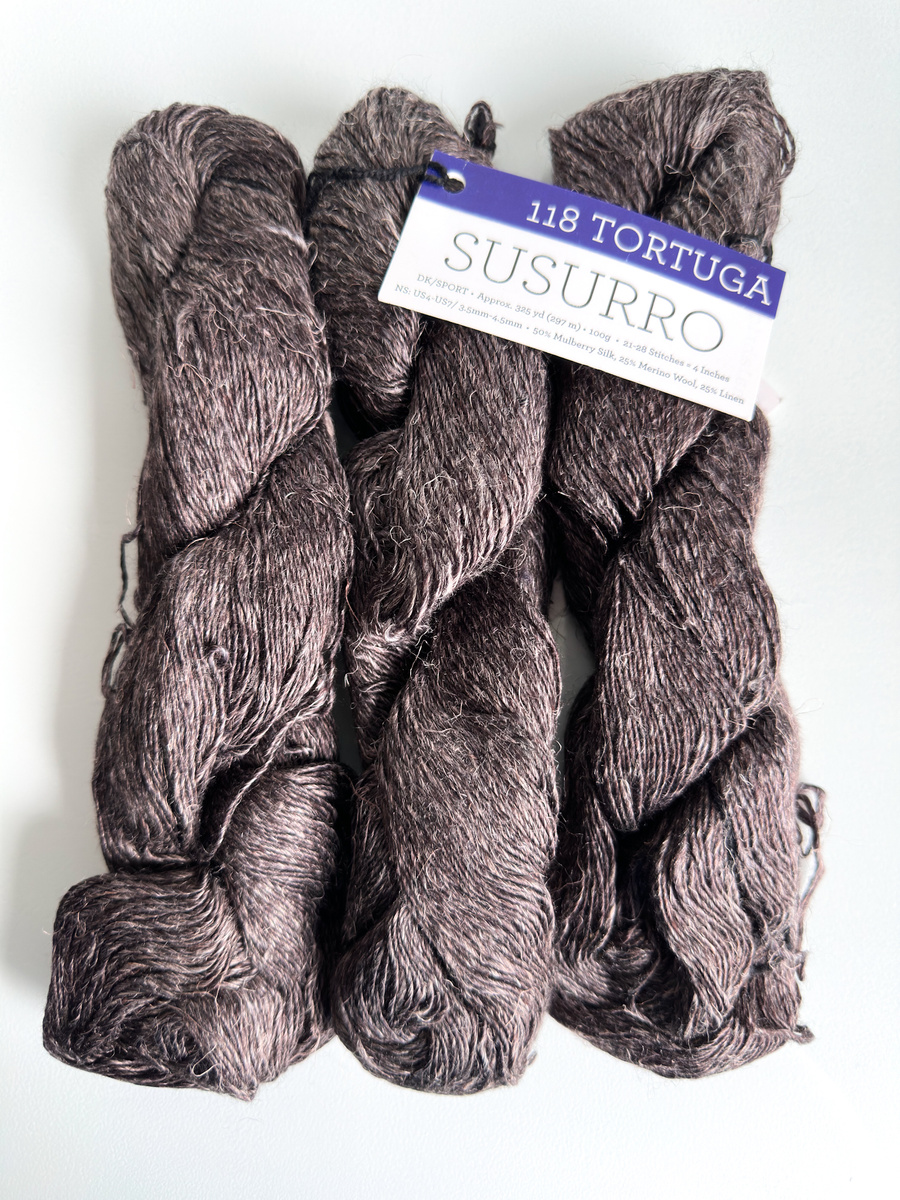 Ręcznie farbowana włóczka Malabrigo SUSURRO jedwab, len i merynos SUS118 TORTUGA