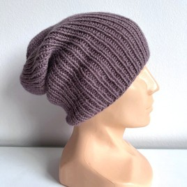 Ręcznie robiona Czapka KIARA 100% Alpaka 3800 Fiołkowo-Różowy