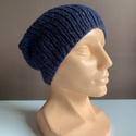 KIARA – czapka z alpaki damska 100% alpaka 5575 granatowy beanie zimowa