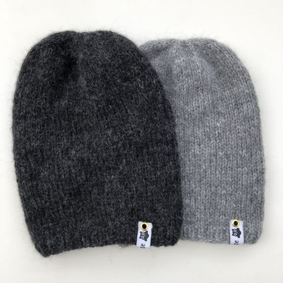 CHMURKA Handgemachte Beanie-Mütze aus Alpaka 06 Anthrazit