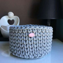 Ręcznie robiony Koszyk ze sznurka bawełnianego 20x12 cm