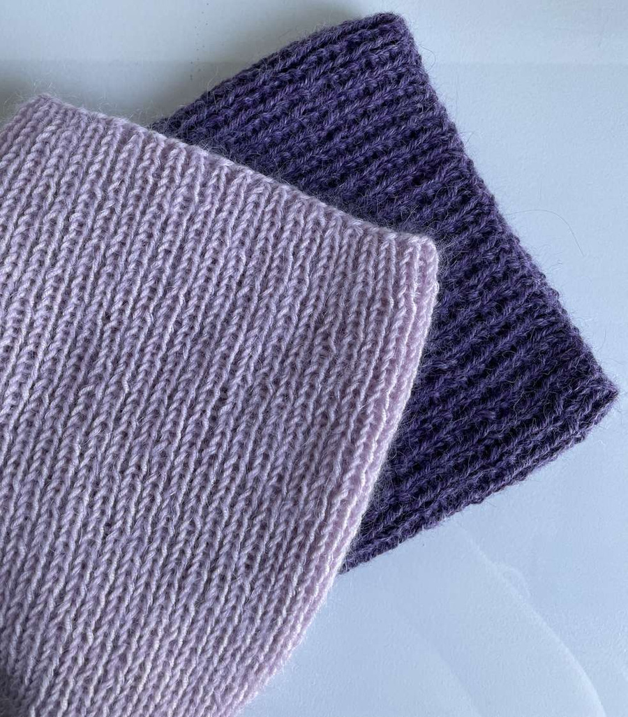 Handgemachte Damenmütze AUREA 100% Baby Merino plus Mohair und Seide 54/09 Puderrosa