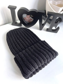 HELLI Beanie-Mütze mit Umschlag 100% Baby-Merinowolle 21 Schwarz