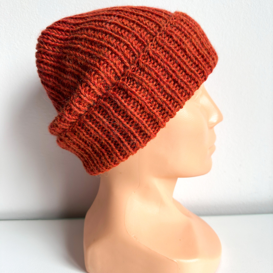 KIARA – czapka z alpaki 100% damska jesienno-zimowa 2925 rdza