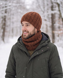 LAURIN Turn-Up Beanie 100% Alpaca 9041 miedziany brąz