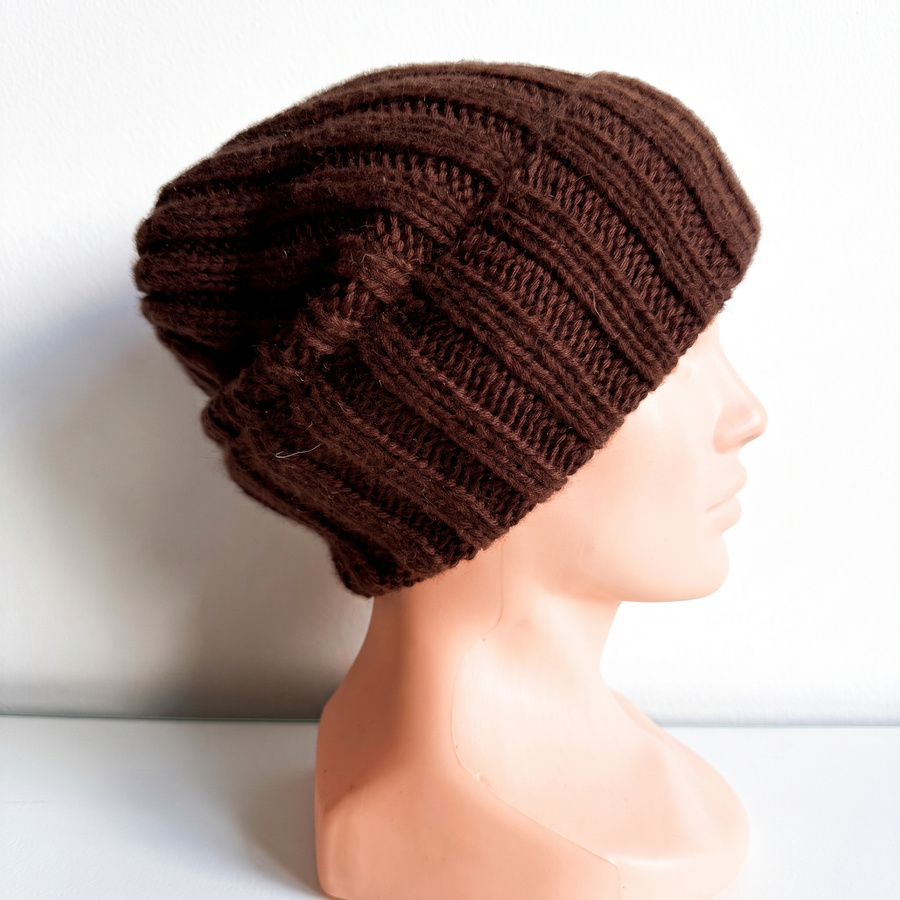 MARLA Turn-Up Cashmere Beanie 100% Cashmere 643 Cacao