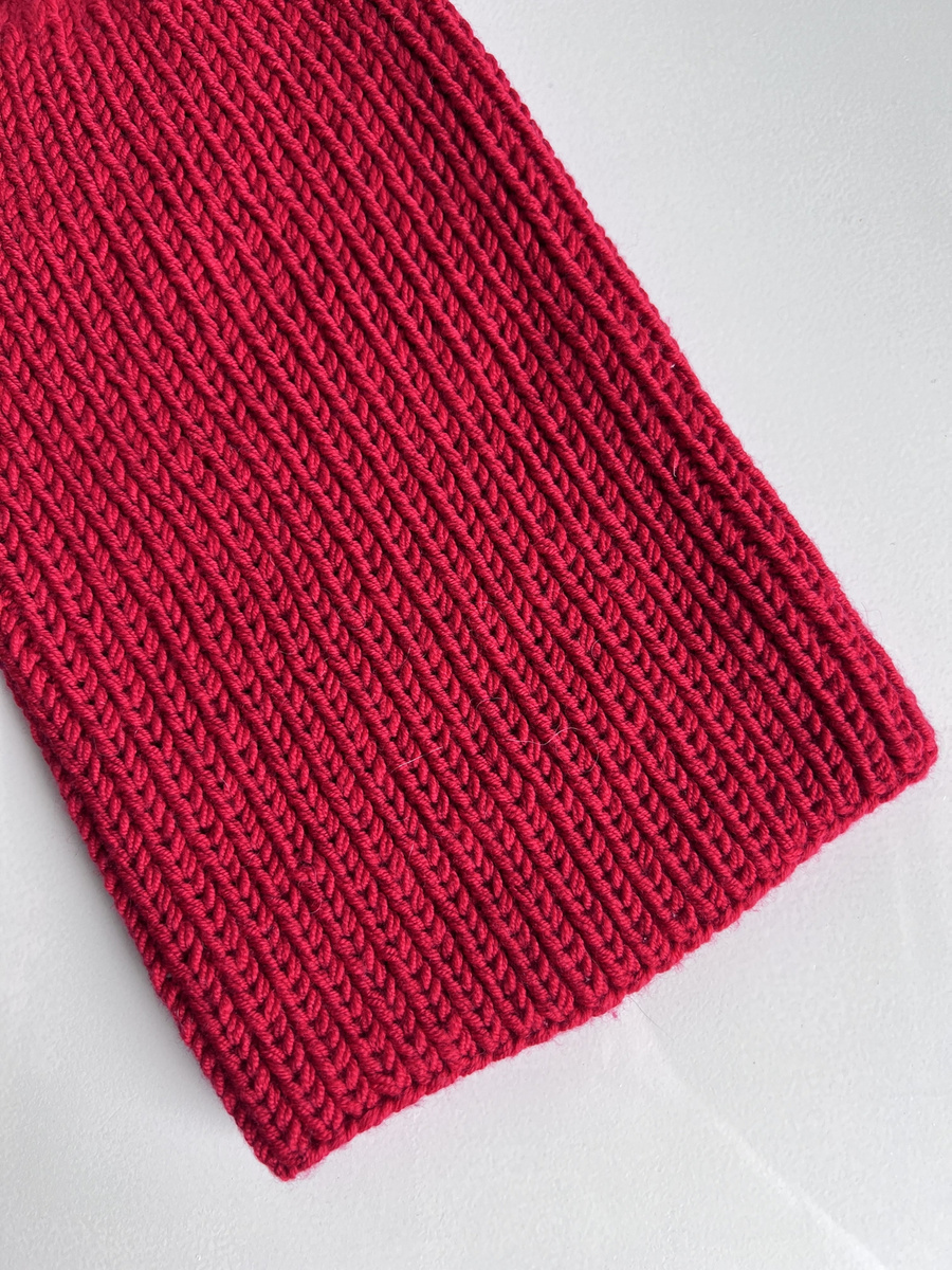 NANA – czapka merino beanie 100% Baby Merino 16 Czerwony jesienno-zimowa