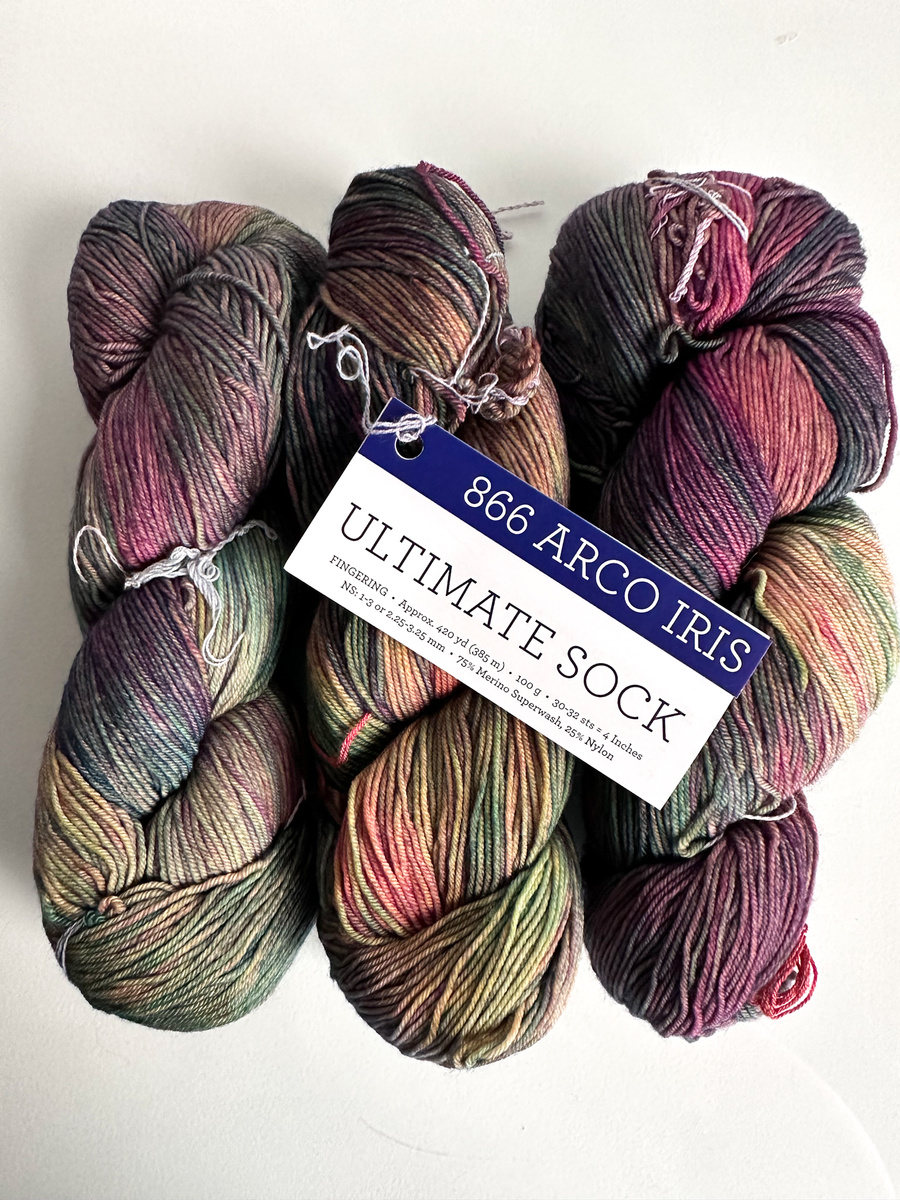 Ręcznie farbowana włóczka Malabrigo ULTIMATE SOCK merynos z nylonem US866 Arco Iris