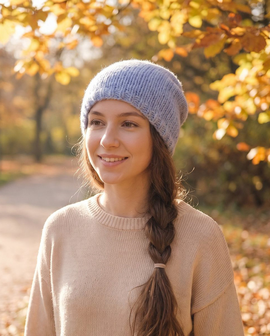 CHMURKA – czapka beanie z alpaki 36 jasnoniebieski