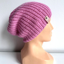 NANA – czapka beanie z wełny baby merino 07 różowy