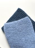 Handgemachte Damenmütze AUREA 100% Baby Merino plus Mohair und Seide 24/06 Hellblau