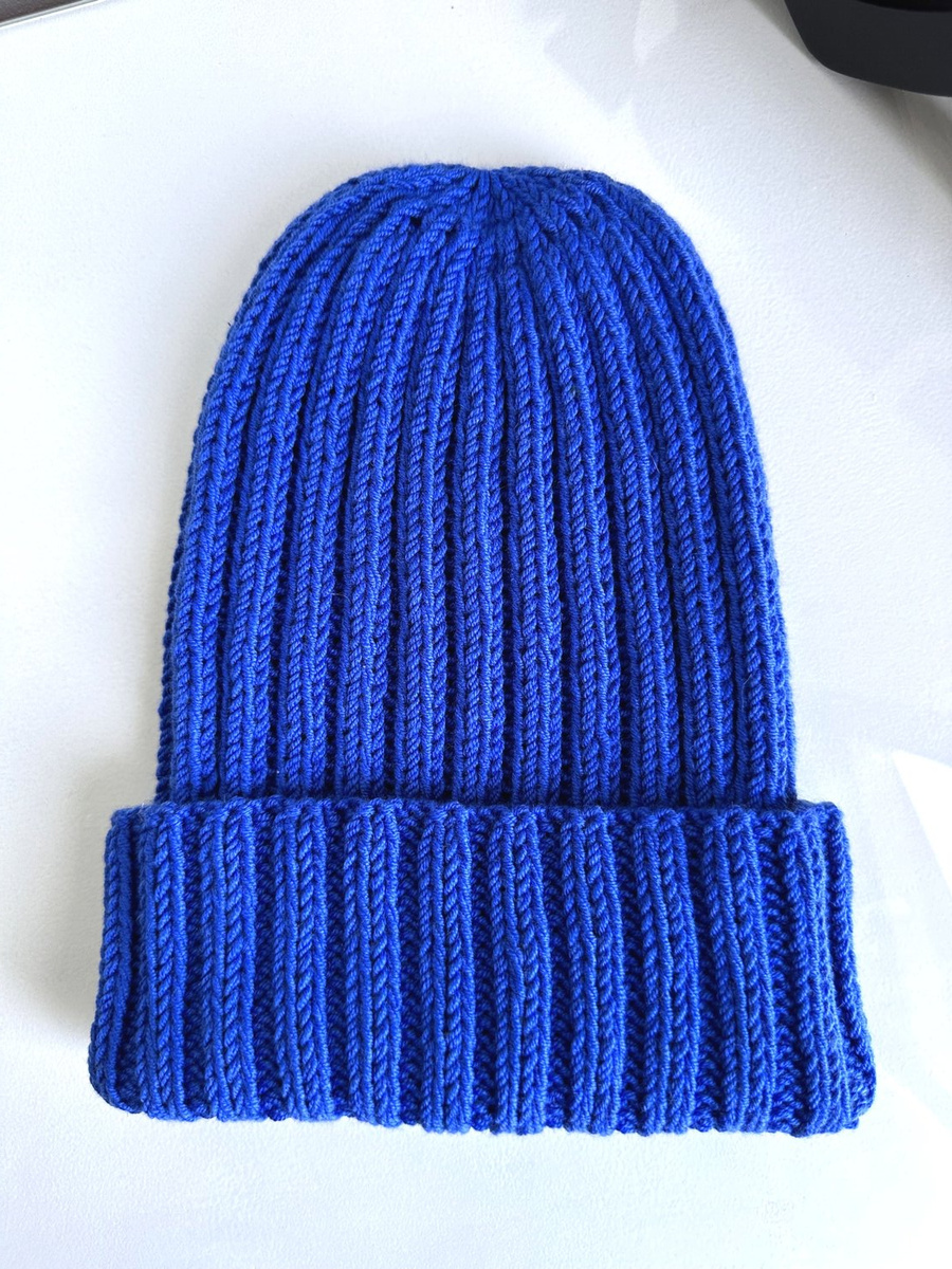 HELLI – czapka merino beanie wywijana 100% Baby Merino 33 Jaskrawoniebieski