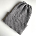 VARELLA Beanie-Mütze mit Umschlag 100% Baby-Merinowolle 19 Grau