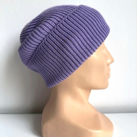 VARELLA – czapka merino beanie wywijana 14 fioletowy, 100% baby merino