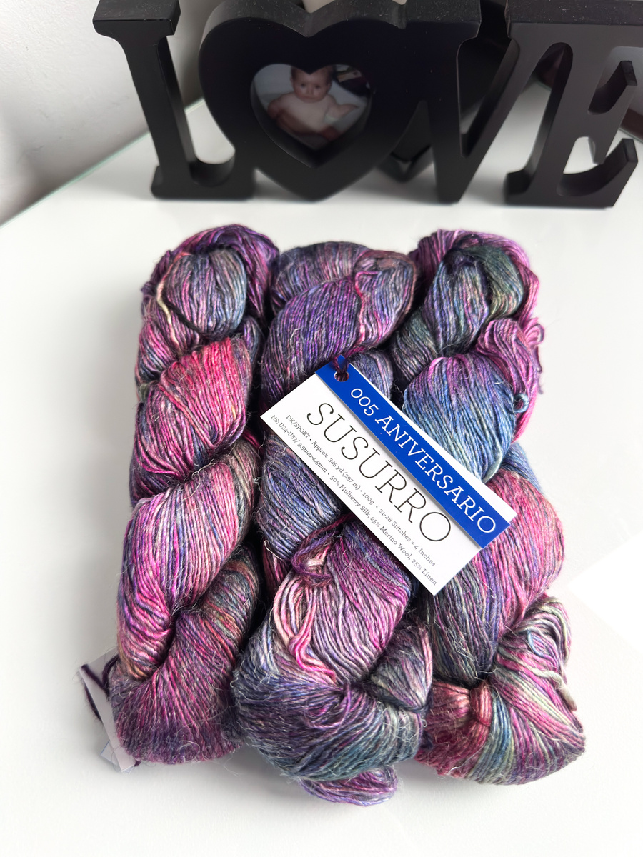 Ręcznie farbowana włóczka Malabrigo SUSURRO jedwab, len i merynos SUS005 ANIVERSARIO
