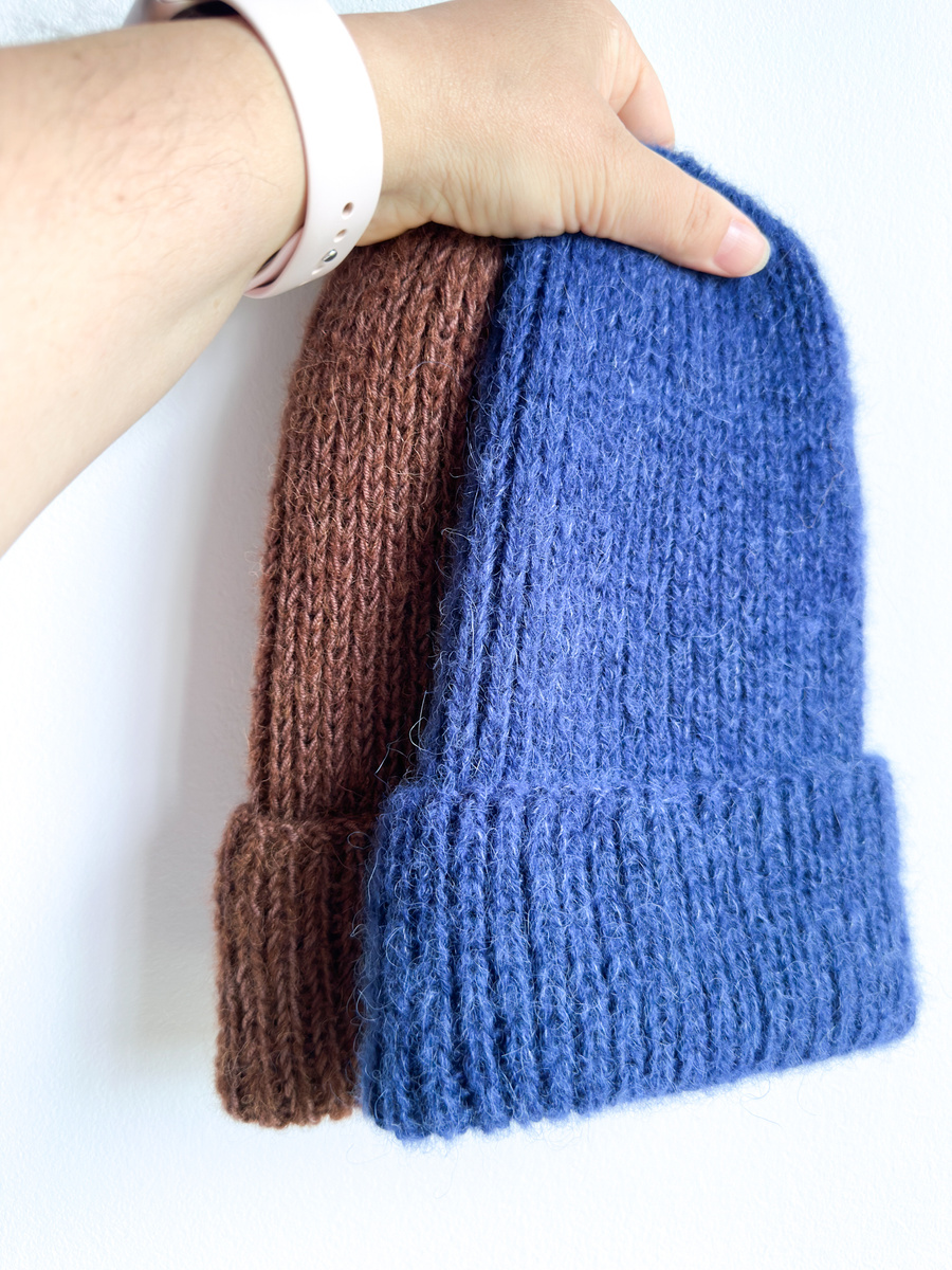 MORGANA – ręcznie robiona czapka damska alpaka + jedwab 5575/39 granatowy