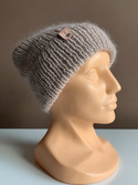 AUREA – ręcznie robiona czapka beanie wełniana merino z moherem damska/dziecięca 23/20 Jasny Beż