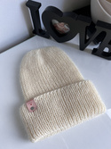 AUREA – ręcznie robiona czapka beanie baby merino + moher i jedwab damska/dziecięca 02/01 Ecru