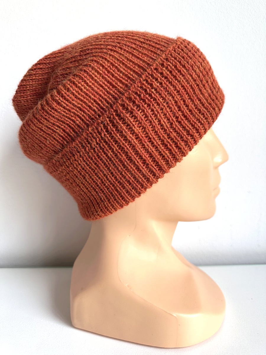 HELEN Turn-Up Beanie 100% Alpaca 2925 Rust