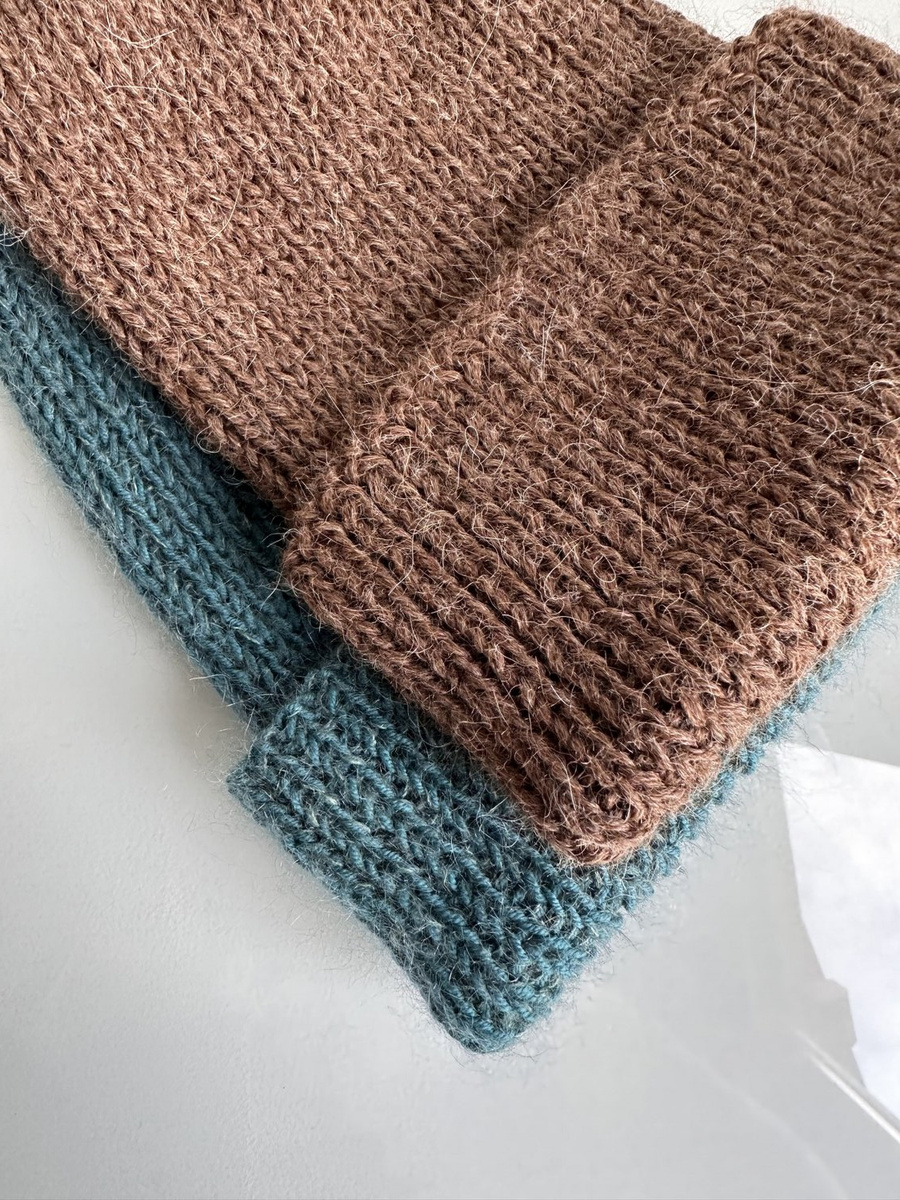 KIARA – czapka wywijana z alpaki 100% 607 brąz, jesienno‑zimowa