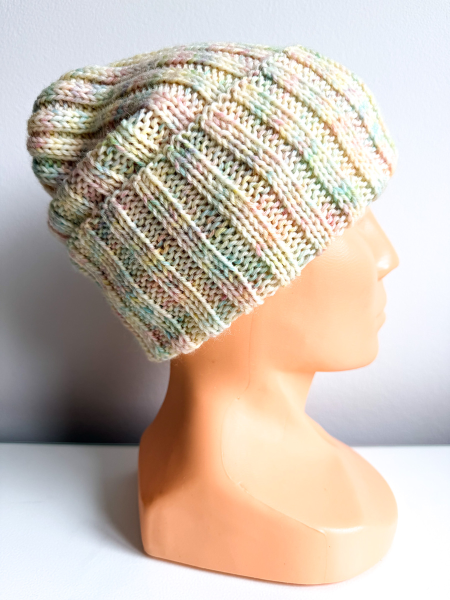 NELLI Turn-Up Merino Wool Beanie 38 Niebieska Mgiełka Unisex Winter