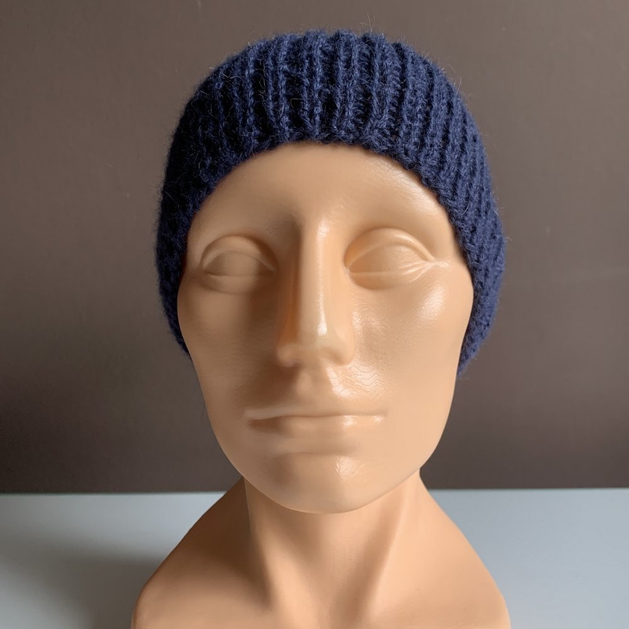 KIARA – czapka z alpaki damska 100% alpaka 5575 granatowy beanie zimowa