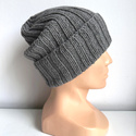 HELLI – wywijana czapka z wełny baby merino 19 Szary