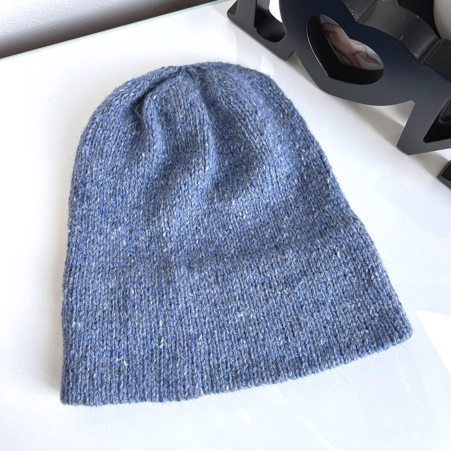 Ręcznie robiona Czapka hand made Tweed RONIA 10 Dżins