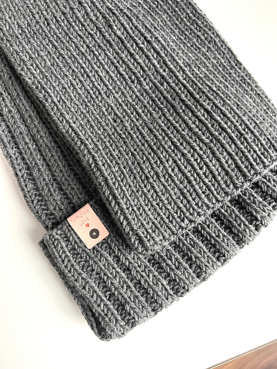 NANA – czapka beanie z wełny baby merino 20 ciemny szary, jesienno-zimowa