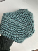 AUREA – ręcznie robiona czapka beanie merino + moher i jedwab damska / dziecięca 47/37 Morze Północne