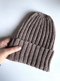 HELLI – czapka beanie wywijana z wełny baby merino 100% 17 beż, jesienno-zimowa, unisex