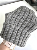 HELLI – wywijana czapka z wełny baby merino 19 Szary