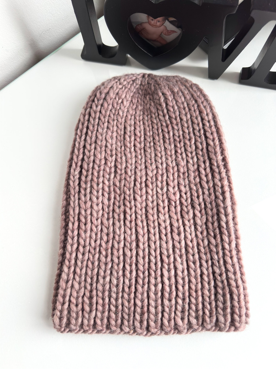 JANKA – gruba czapka zimowa damska z wełny 121 rubinowy