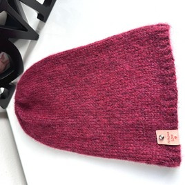 CHMURKA – czapka z alpaki damska 07 rubinowy