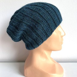 LAURIN – czapka z 100% alpaki beanie 7240 niebieski petrol