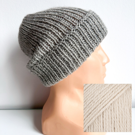 KIARA – czapka wywijana z alpaki 100% 9036 pszeniczny beżowy