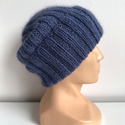 MIRA – ręcznie robiona czapka beanie merino + moher i jedwab 13 dżins
